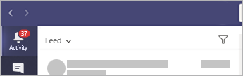 Image de l’emplacement du flux d’activité dans Teams