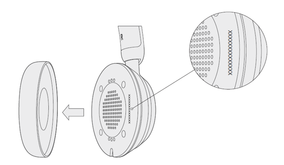 Casque USB moderne Microsoft avec coussinet d’oreille retiré
