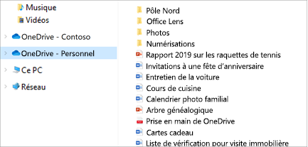 Explorateur de fichiers ouvrir avec OneDrive-Personal sélectionné