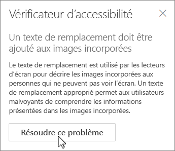 Volet Accessibilité d’Outlook