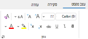 עיצוב קבוצת טקסט ב- Outlook.