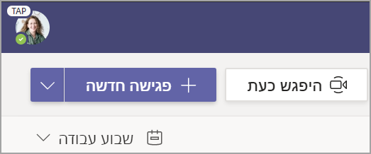 בחר + פגישה חדשה.