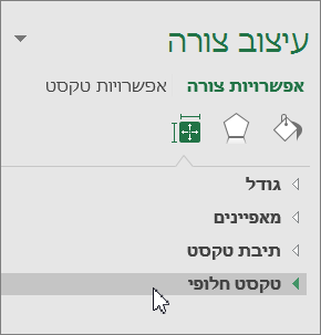 לחץ על טקסט חלופי בחלונית האובייקטים.