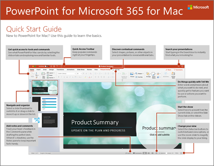 מדריך התחלה מהירה של PowerPoint 2016 עבור Mac
