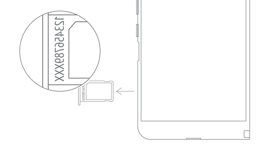 המספר הסידורי של Surface Duo במגש כרטיסי ה- SIM