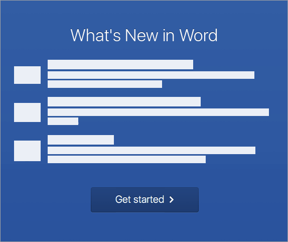 התחל את הפעלת Word 2016 עבור Mac