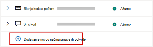 Promjena vaših sigurnosnih podataka