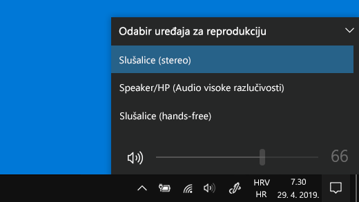 Odabir Bluetooth uređaja za reprodukciju