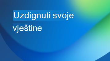 Ilustracija s preklapanjem teksta u kojem piše Uzdignute svoje vještine