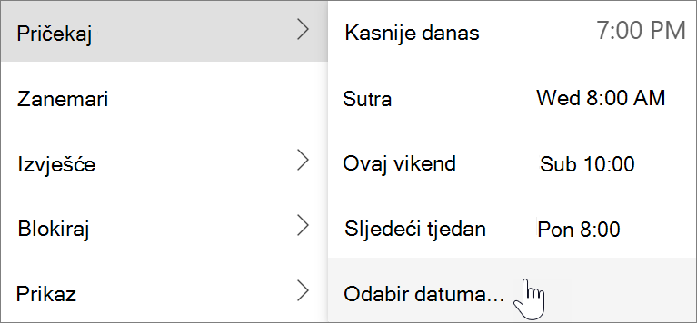 Korištenje odgode u novom programu Outlook za Windows