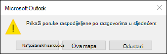 Prikaz razgovora za sve poštanske sandučiće ili ovu mapu