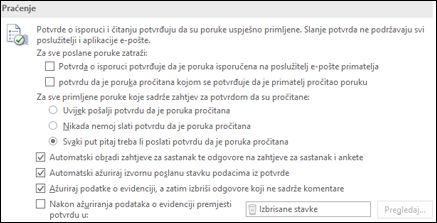 Dodajte podatke za praćenje u poruke.