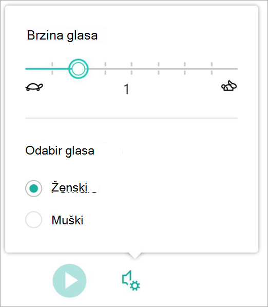 Brzina i spol stopljenog čitača glasa