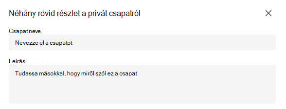 privát csapat