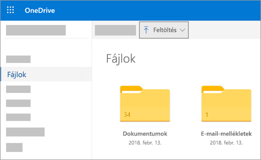 Fájlok és képek feltöltése a OneDrive-ra