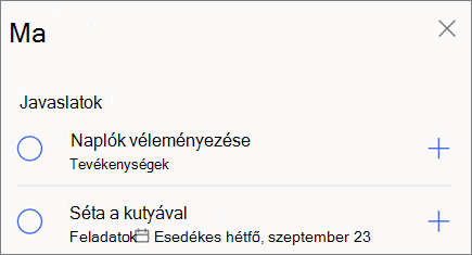 Mai javaslatok a mai napra a Microsoft to-do alkalmazásban