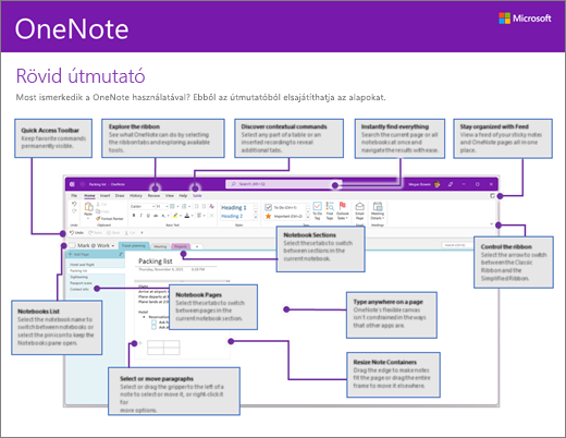 Rövid útmutató a OneNote 2016-hoz (Windows)