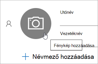 Képernyőkép egy partner fényképének felvételére szolgáló lehetőségről