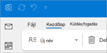 Képernyőkép a klasszikus Outlook menüszalagján található Új névjegyről