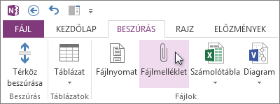 Fájl beillesztése a jegyzetekbe mellékletként