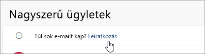 Képernyőkép a Leiratkozás gombról