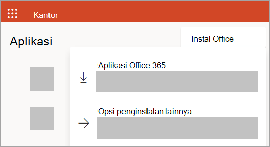 Cuplikan layar Office.com jika masuk menggunakan akun kerja atau sekolah