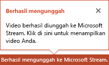 PowerPoint akan memberi tahu Anda ketika pengunggahan selesai