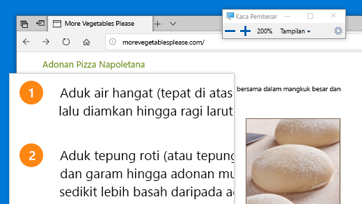 Buka Kaca Pembesar dengan cepat dengan menekan Windows logo + Tanda plus (+).