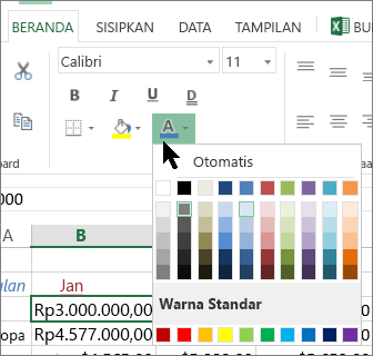 Memilih warna teks lainnya