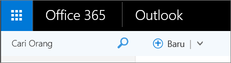 Seperti inilah pita web Outlook terlihat.