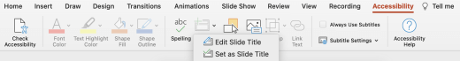 Pita Aksesibilitas di PowerPoint untuk Mac.