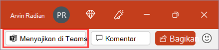 Tombol Sajikan di Teams