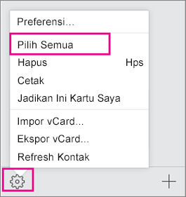 Pilih menu Tindakan lalu Pilih Semua.