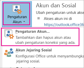 Untuk menghapus akun Gmail Anda, pilih File, Pengaturan Akun, Pengaturan Akun.