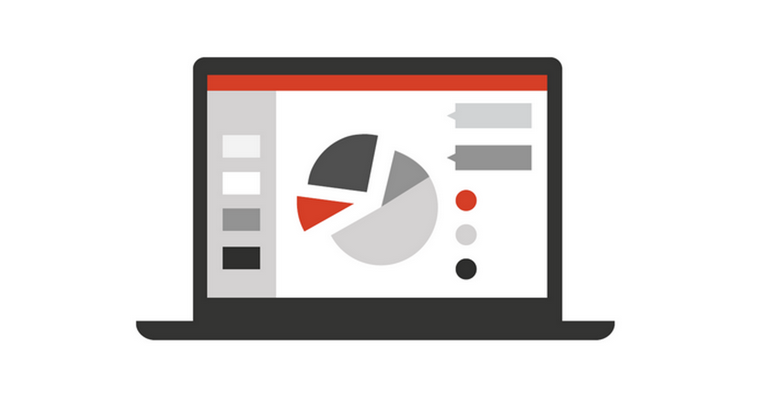 ilustrasi monitor komputer dengan grafik di atasnya