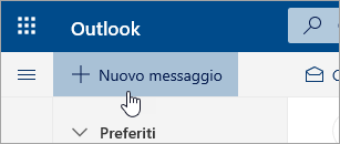 Screenshot del pulsante Nuovo messaggio