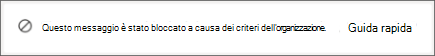 Messaggio di sistema di Teams ricevuto da un destinatario quando qualcuno invia un messaggio bloccato dai criteri di prevenzione della perdita dei dati di un'organizzazione