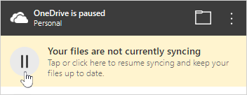 Pulsante OneDrive in pausa