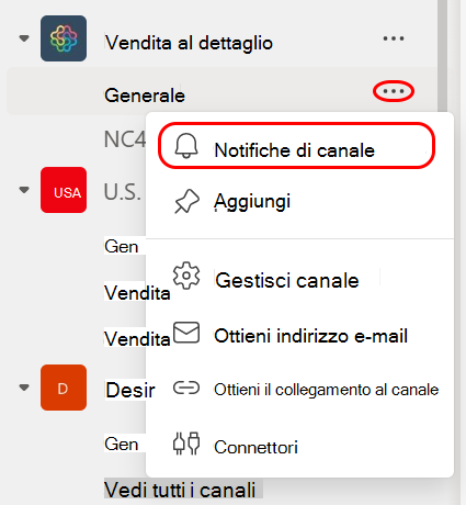 Un utente si prepara ad aprire le impostazioni di notifica canale