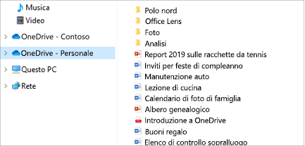 Esplora file apri con OneDrive-Personal selezionato