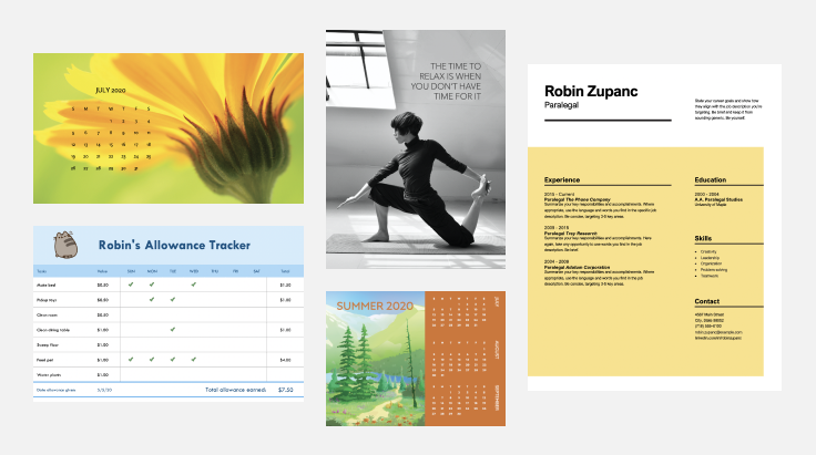 calendari, curriculum e poster