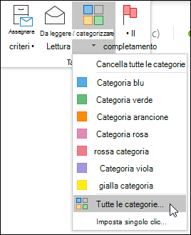 Menu a discesa Categorizza