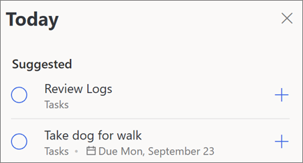Microsoft To Do での本日のおすすめ