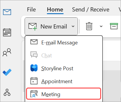 Outlook で新しい会議を追加します。