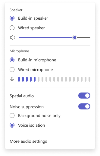 音声認識のオーディオ ポップアップ