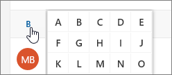 1 文字を選択して、その他の文字を表示する