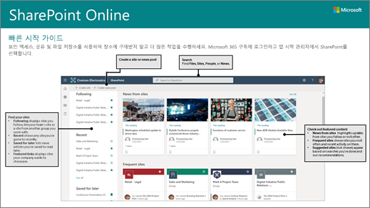 다운로드 가능한 SharePoint Online 빠른 시작