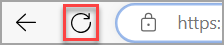 Microsoft Edge의 새로 고침 아이콘.