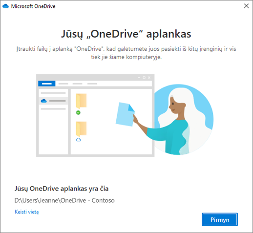 Vediklio Sveiki! Čia "OneDrive" ekranas Tai yra jūsų "OneDrive" aplankas