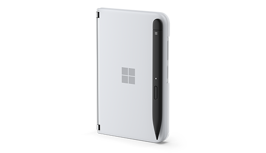 Surface Slim pildspalva 2, kas pievienota Surface Duo 2 pildspalvas vāciņam.